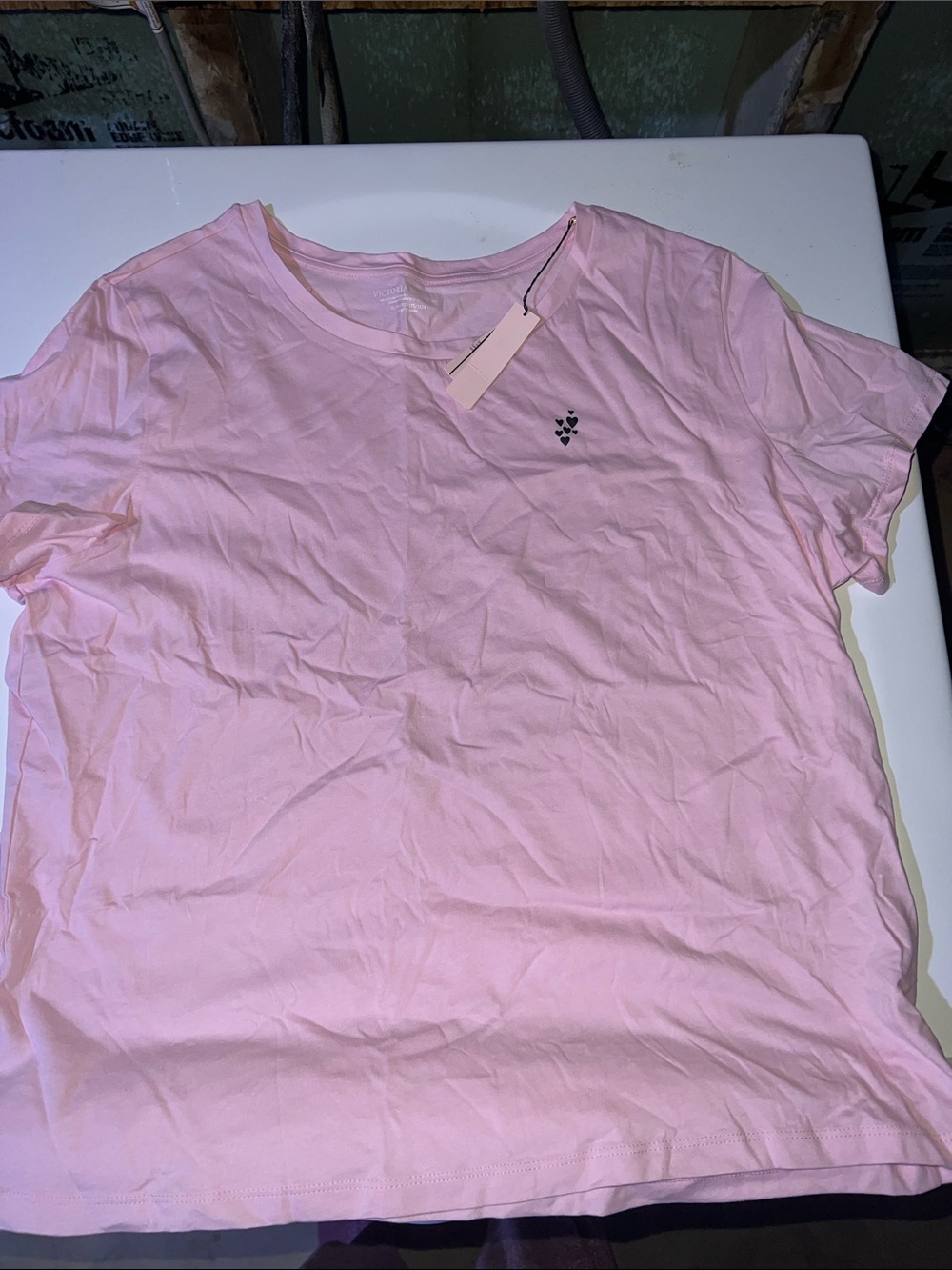 Victoria's Secret Lavender Crewneck Tee with Black Logo